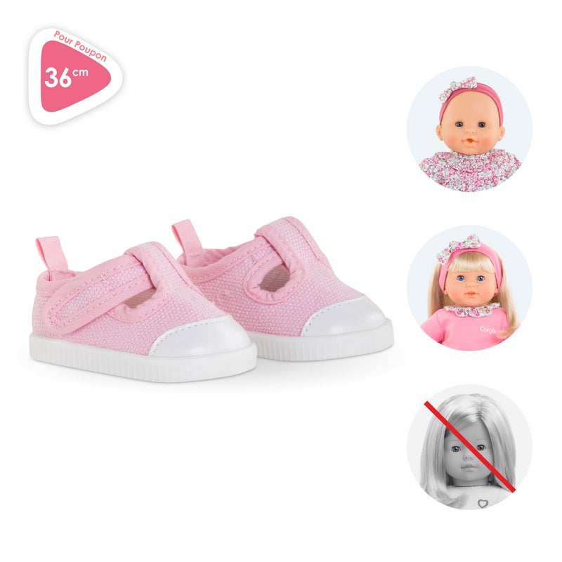 كورول طقم ملابس وإكسسوارات دمية كورول بيبي دول باللون الوردي مع حذاء رياضي - ملابس وإكسسوارات دمى مون جراند بوبون بيبي دول تناسب الدمى مقاس 14 بوصة، للأطفال من عمر 3 سنوات فما فوق - Image 2